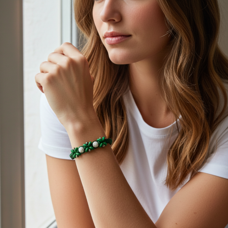 bratara artizanala impletita howlite