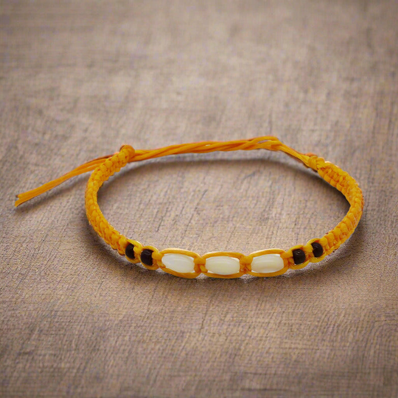 bratara handmade bumbac impletit portocaliu