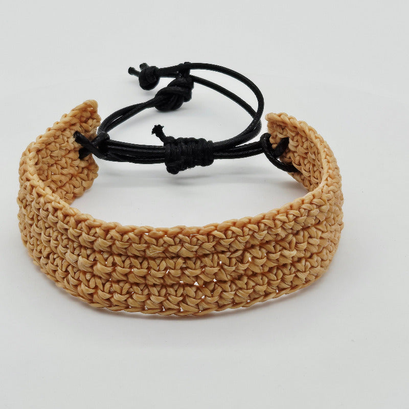 bratara handmade macrame bumbac beige