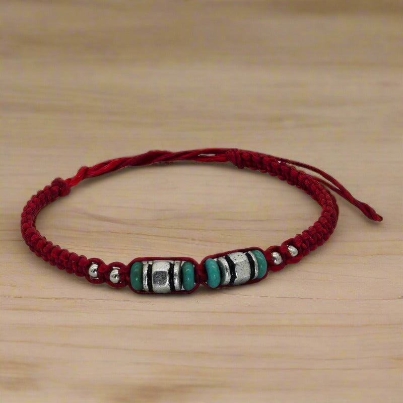 bratara handmade bumbac impletit rosu