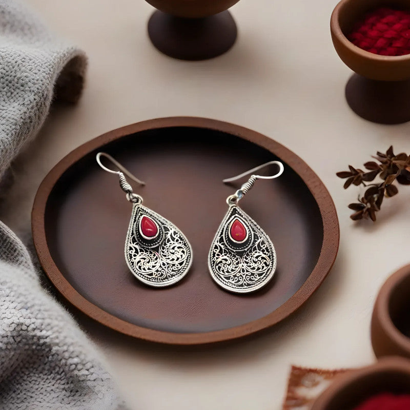 Cercei teardrop cu model berber