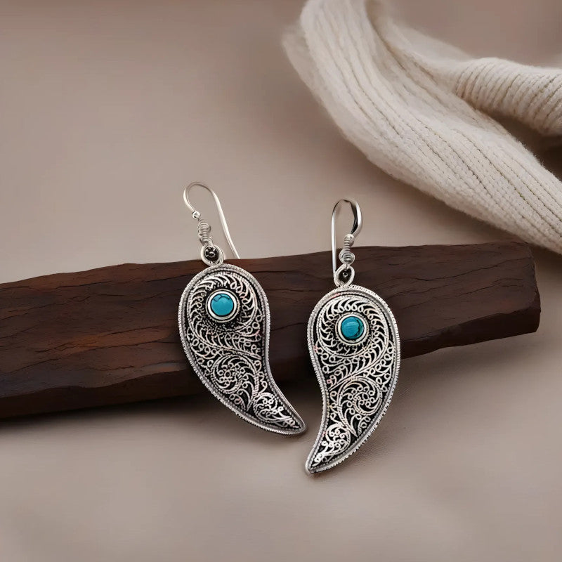 Cercei teardrop eleganti cu model etnic berber