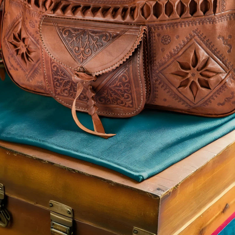 geanta marocana mare umar piele maro