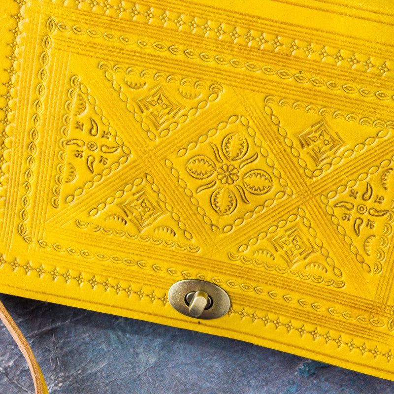 geanta piele galbena