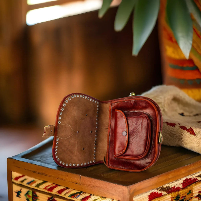 geanta marocana artizanala piele maro
