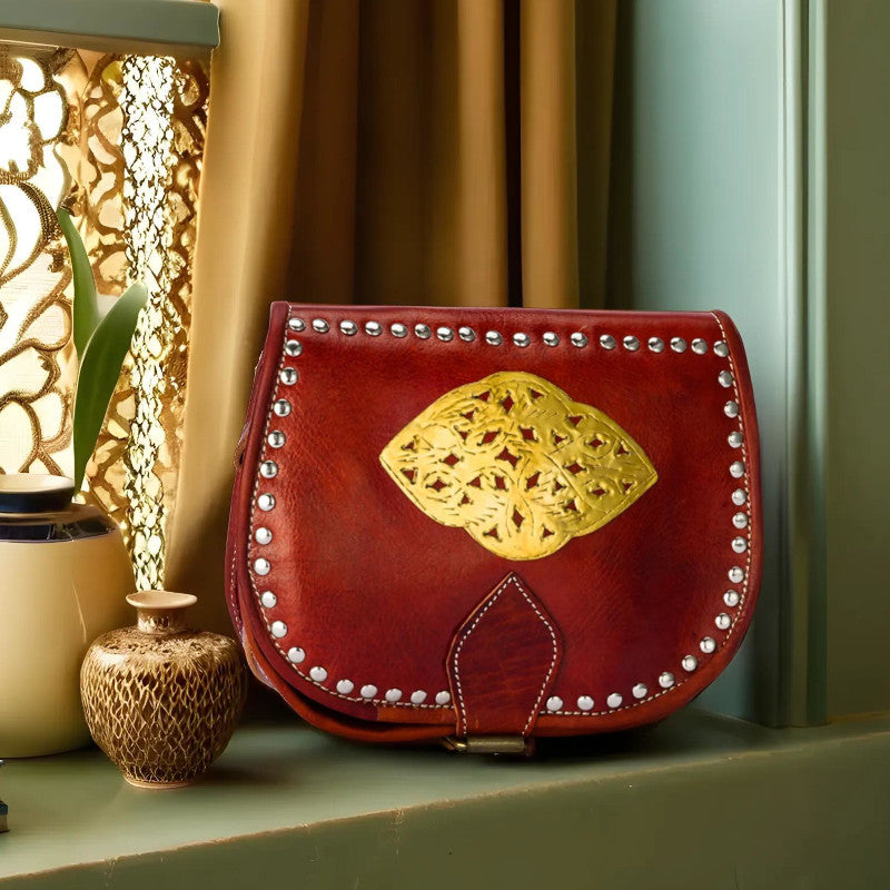 geanta marocana artizanala piele maro