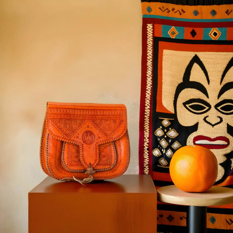 geanta marocana piele caramel