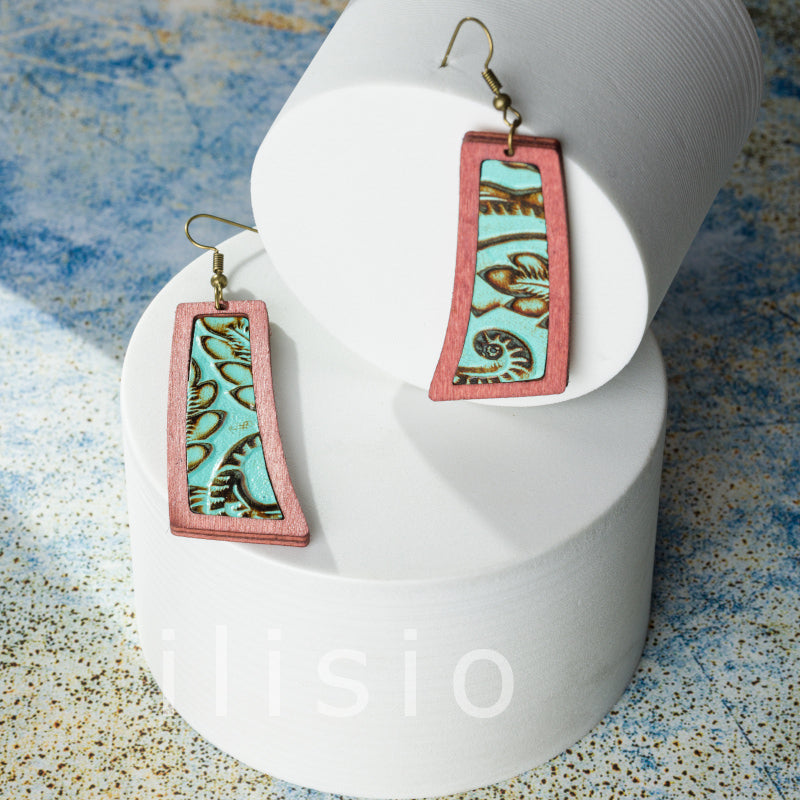 cercei piele model floral