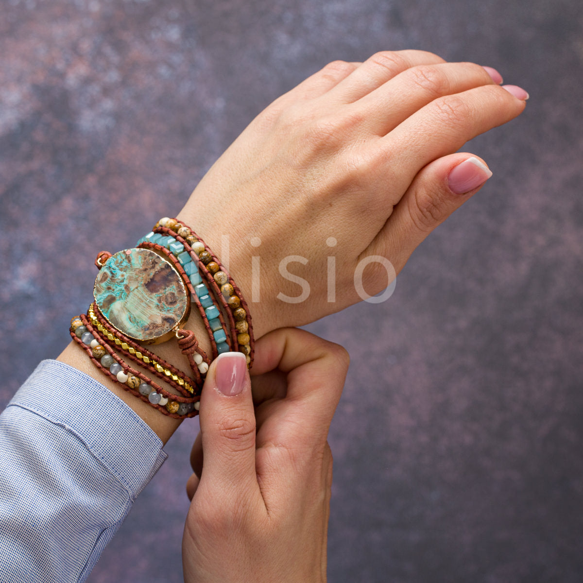 Bratara handmade, din pietre semipretioase, de Opal si Jasp - Ilisio.ro