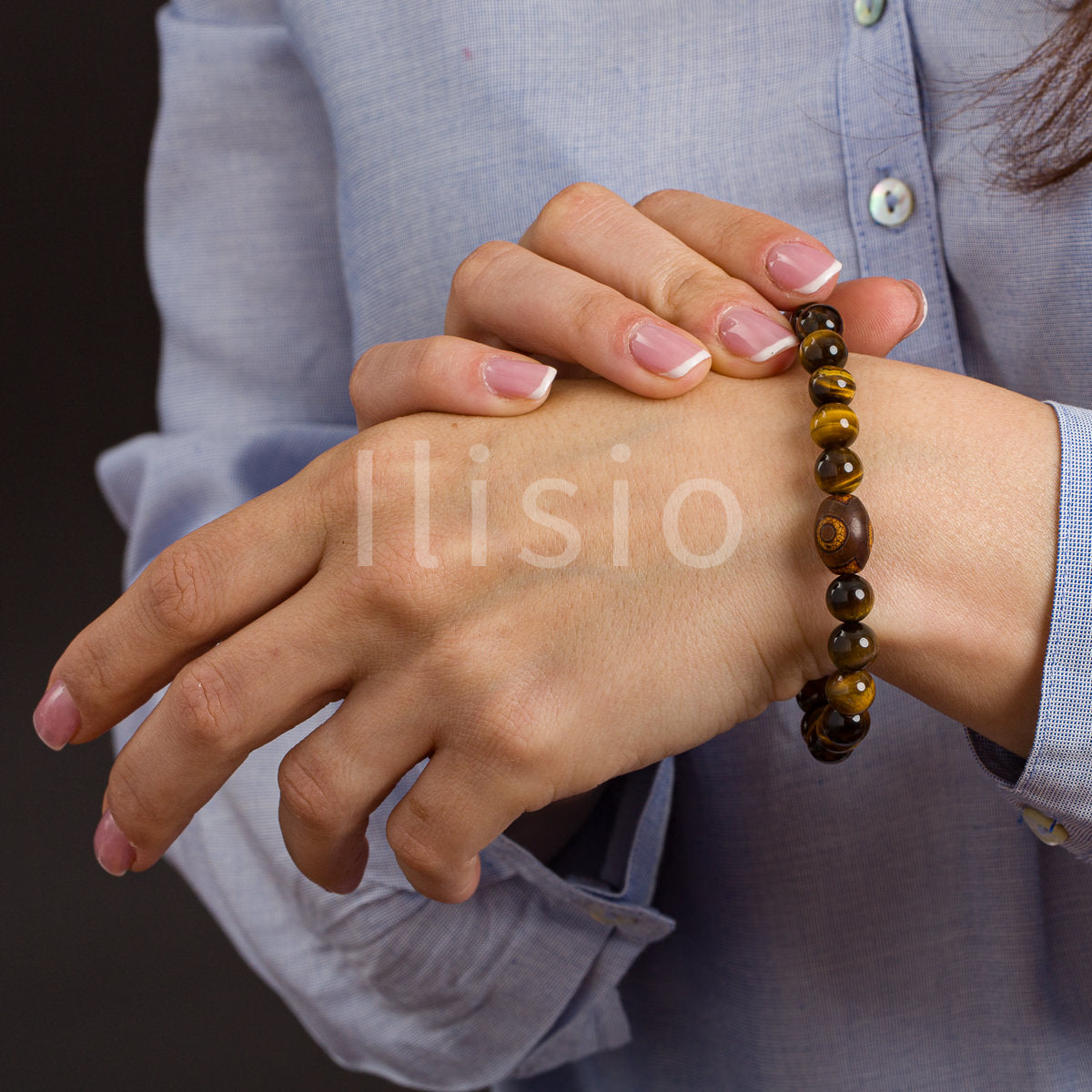 Bratara handmade, cu pietre semipretioase, de Ochi de Tigru si Agat Dzi - Ilisio.ro