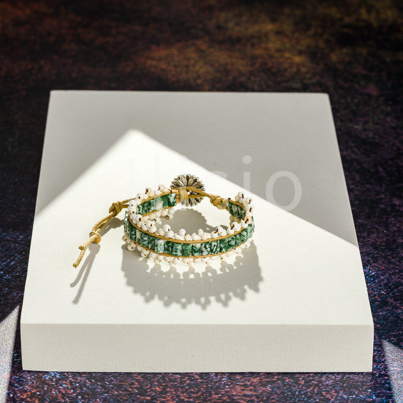 Bratara handmade, din pietre semipretioase, de Jasp Verde - Ilisio.ro