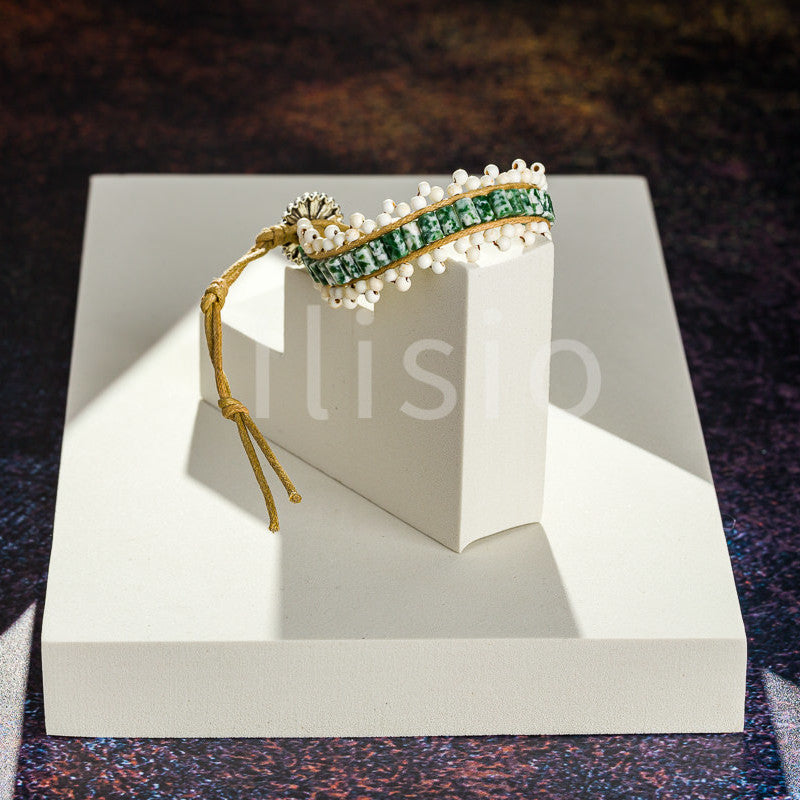 Bratara handmade, din pietre semipretioase, de Jasp Verde - Ilisio.ro
