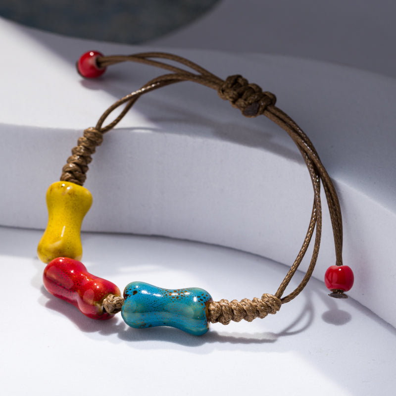 bratara boho piese ceramice