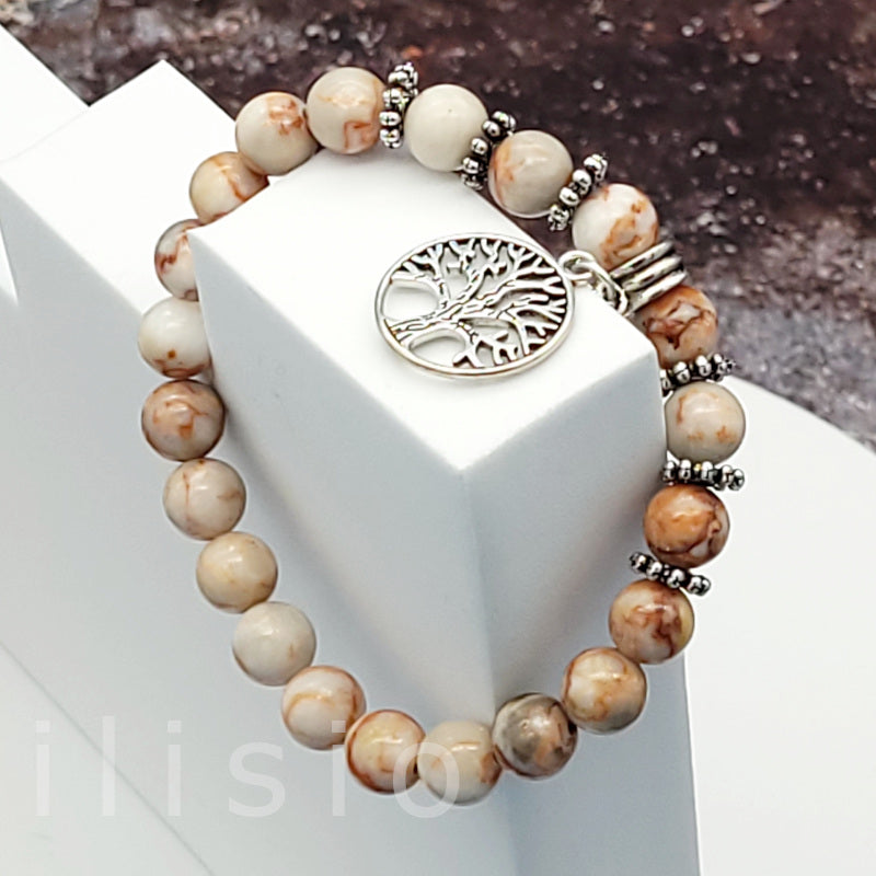 bratara copacul vietii rhodonite