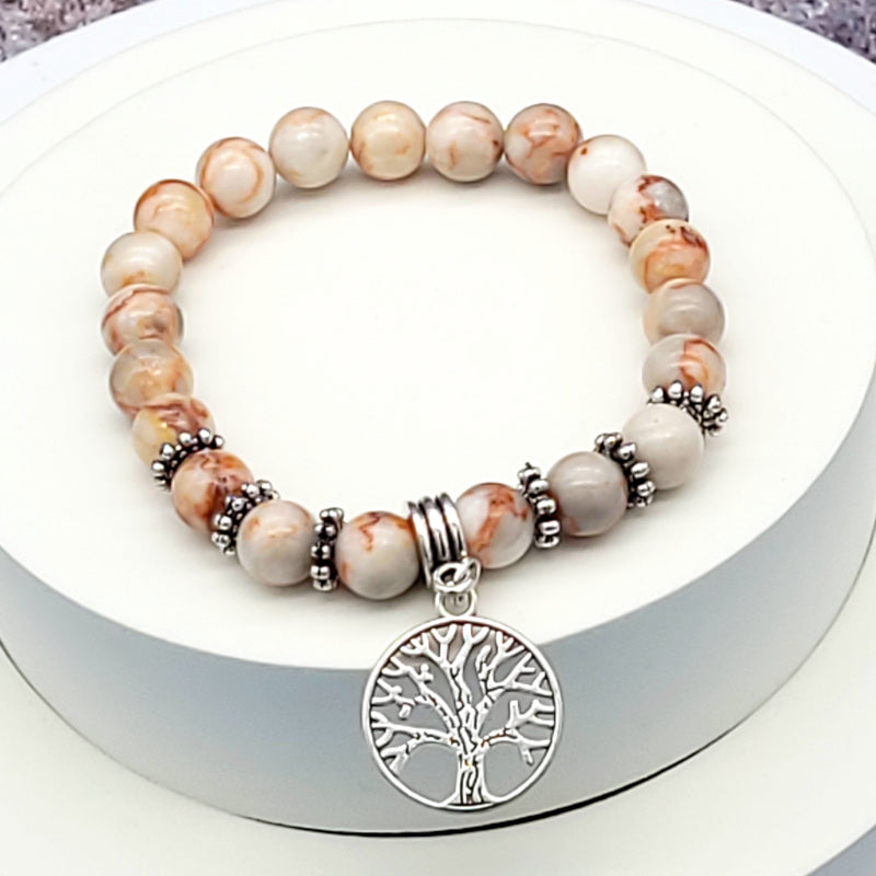 bratara copacul vietii rhodonite