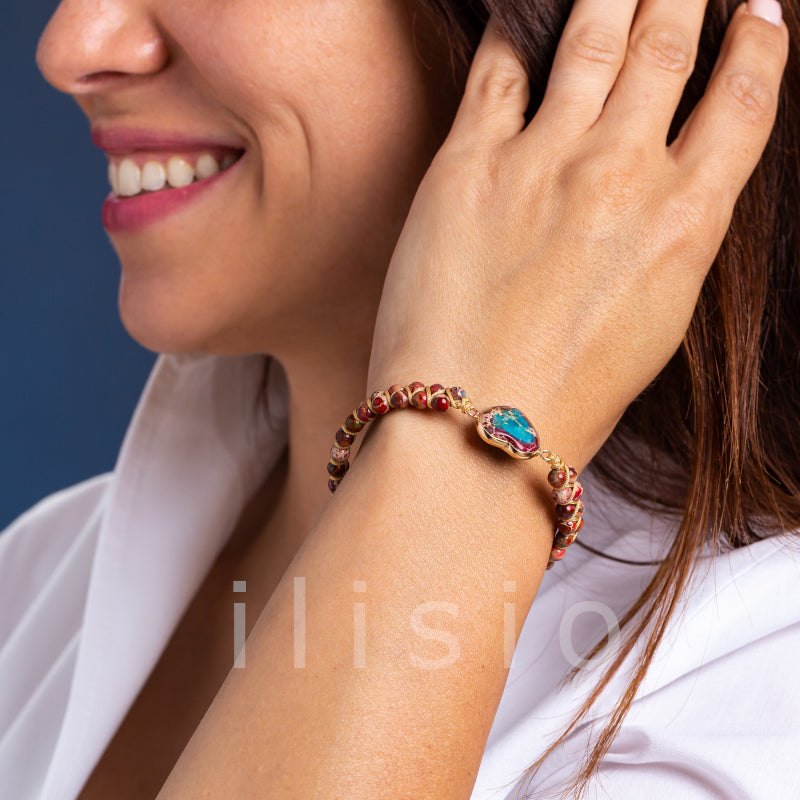 bratara handmade Jasp rosu