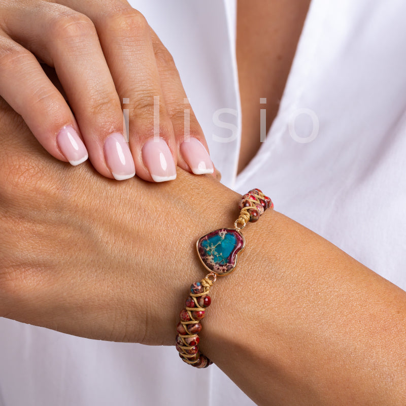 bratara handmade Jasp rosu