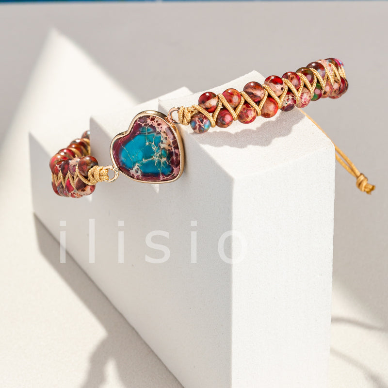 bratara handmade Jasp rosu