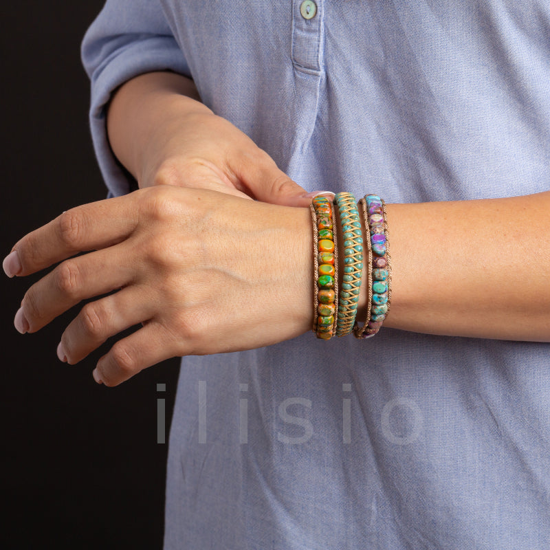 Brătară mărgele pietre semipretioase