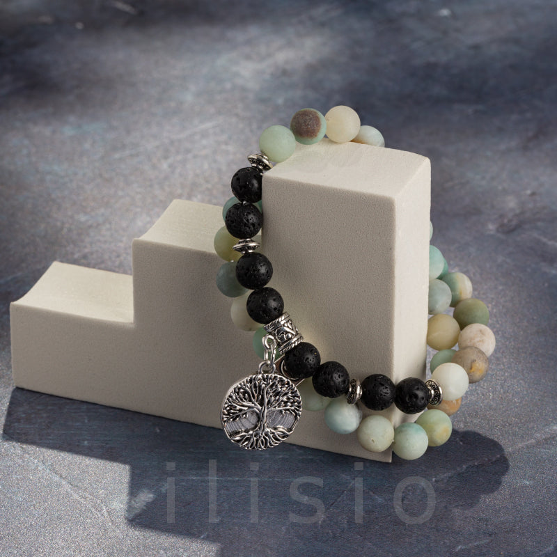 Brătară Copacul Vietii din piatră vulcanică