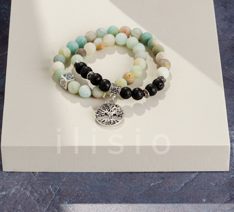 Brătară Copacul Vietii din piatră vulcanică