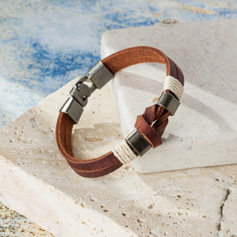 Brătară unisex vintage din piele