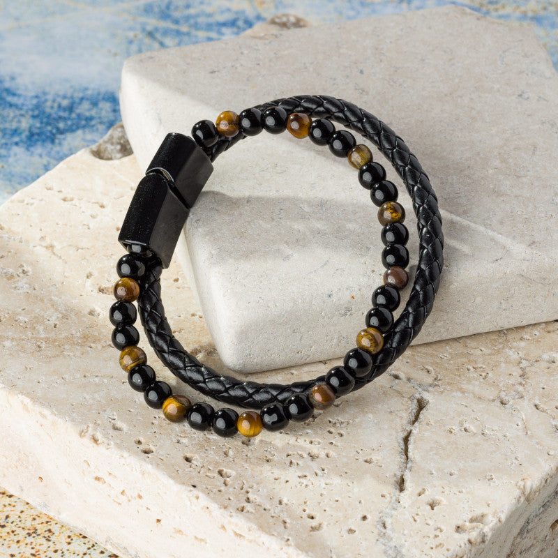 bratara unisex piele tigers eye