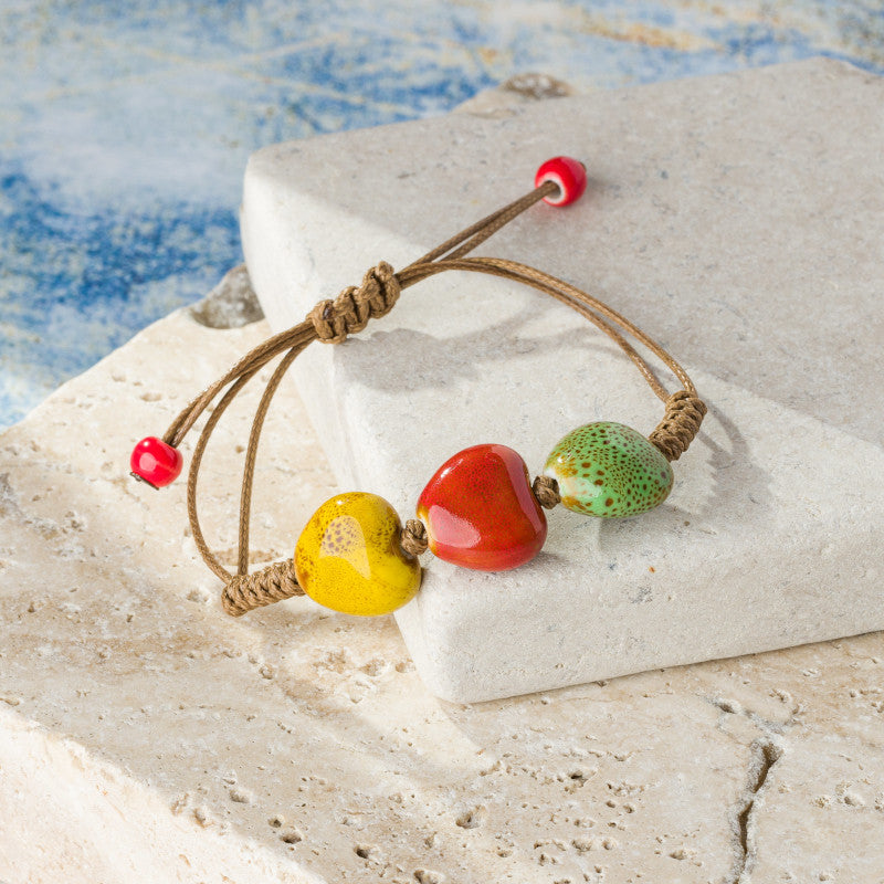 bratara boho piese ceramice