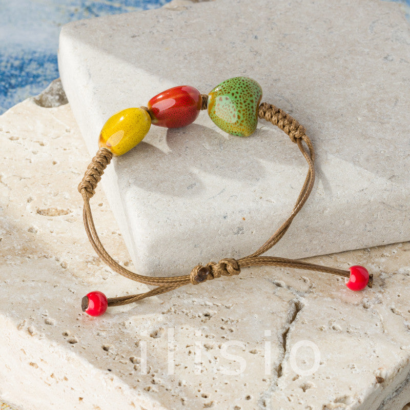 bratara boho piese ceramice