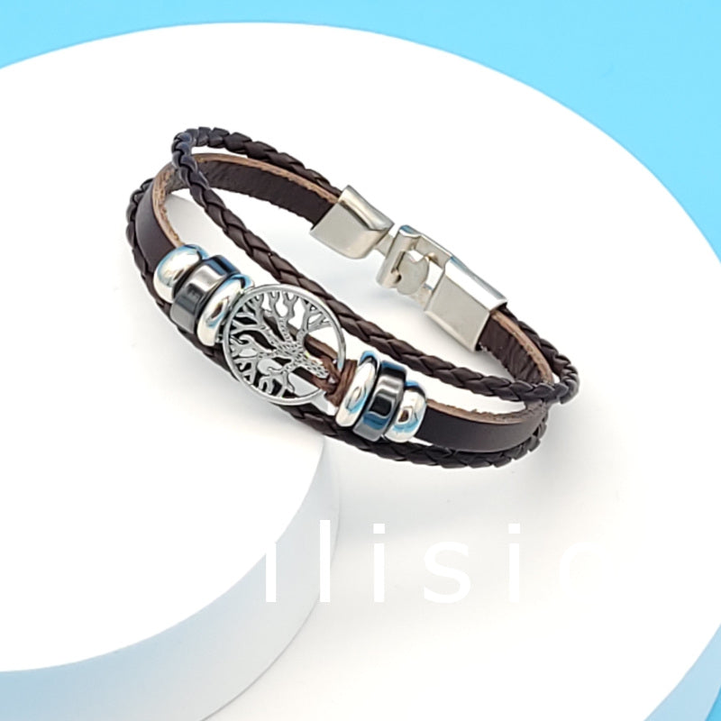 bratara unisex copacul vietii piele