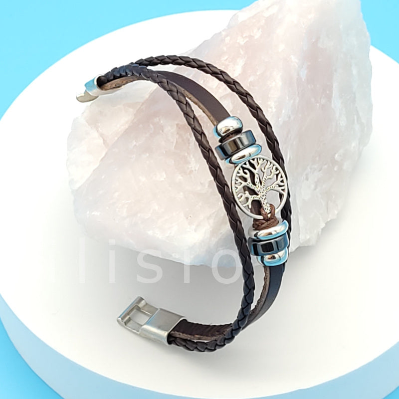 bratara unisex copacul vietii piele