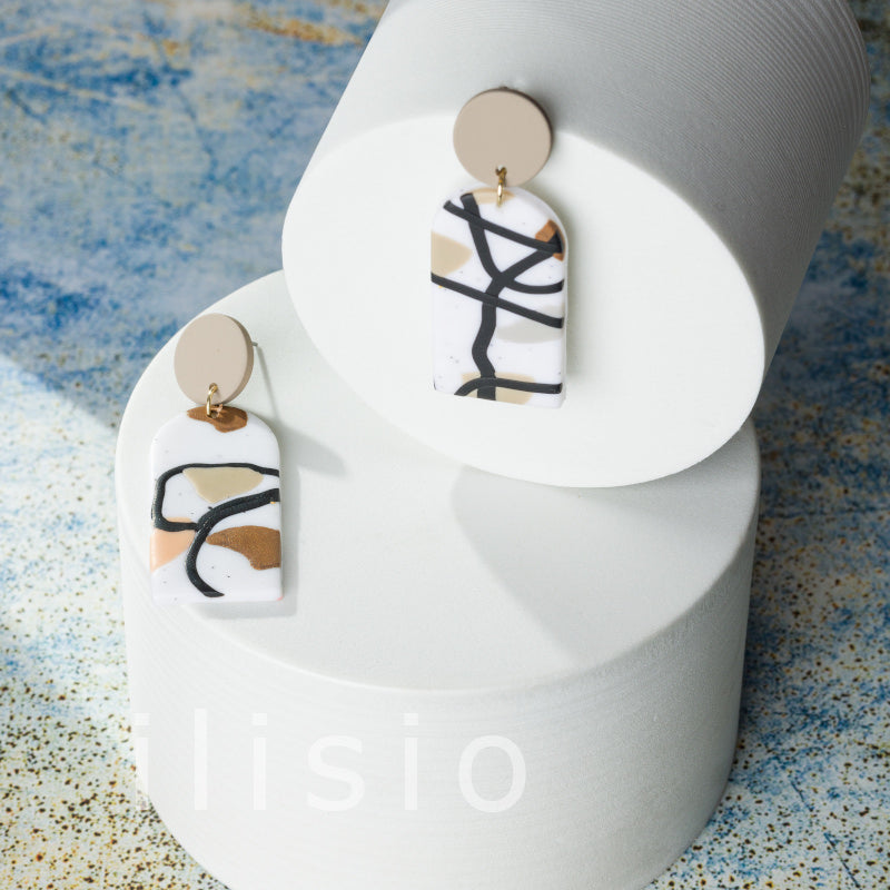 Cercei ceramici cu model abstract