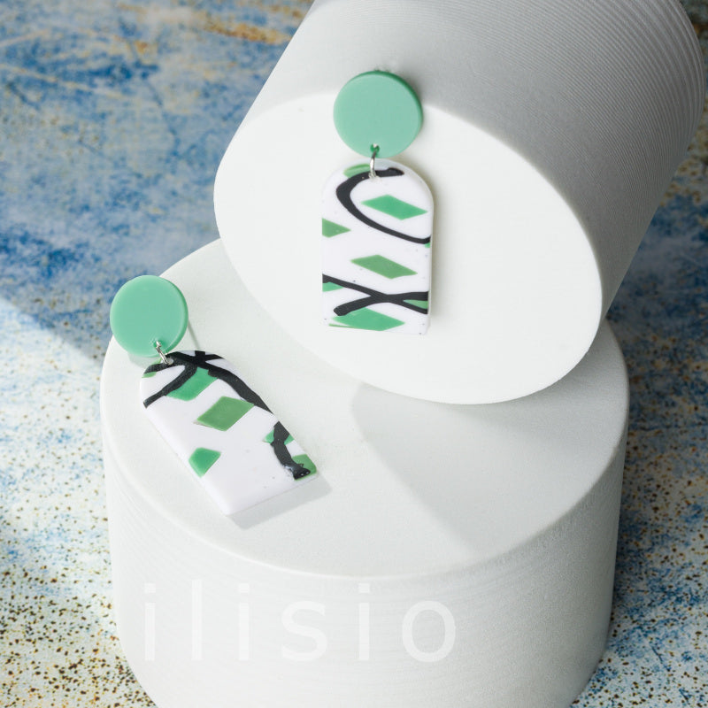 Cercei ceramici cu model abstract