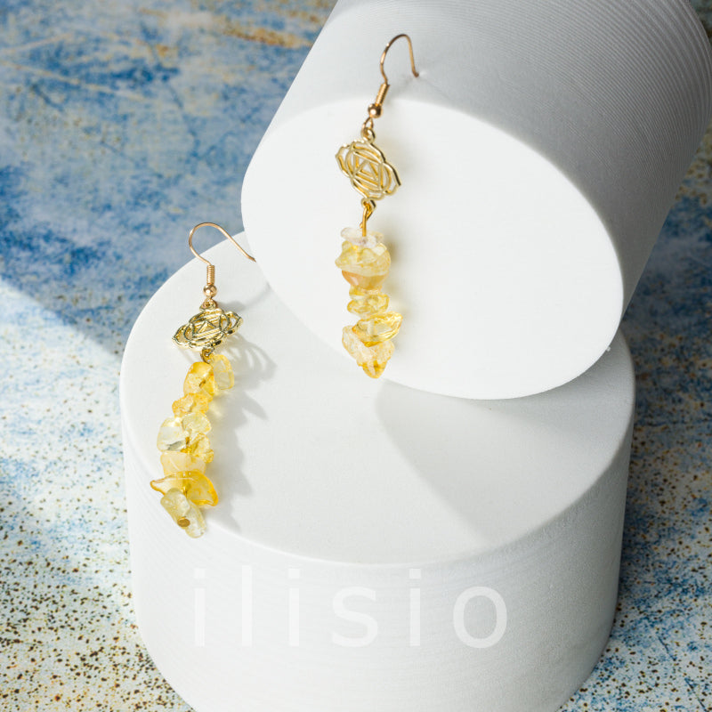 cercei lungi citrine