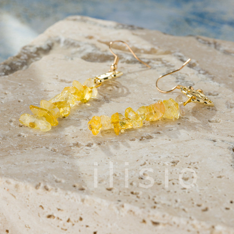 cercei lungi citrine