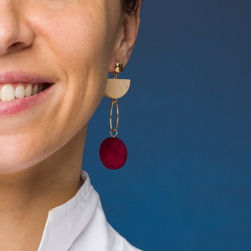 cercei lemn model geometric