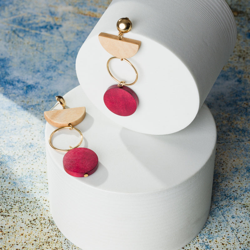 cercei lemn model geometric