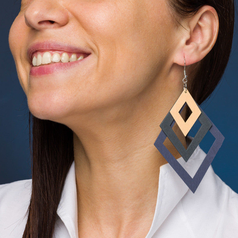 cercei lemn model geometric