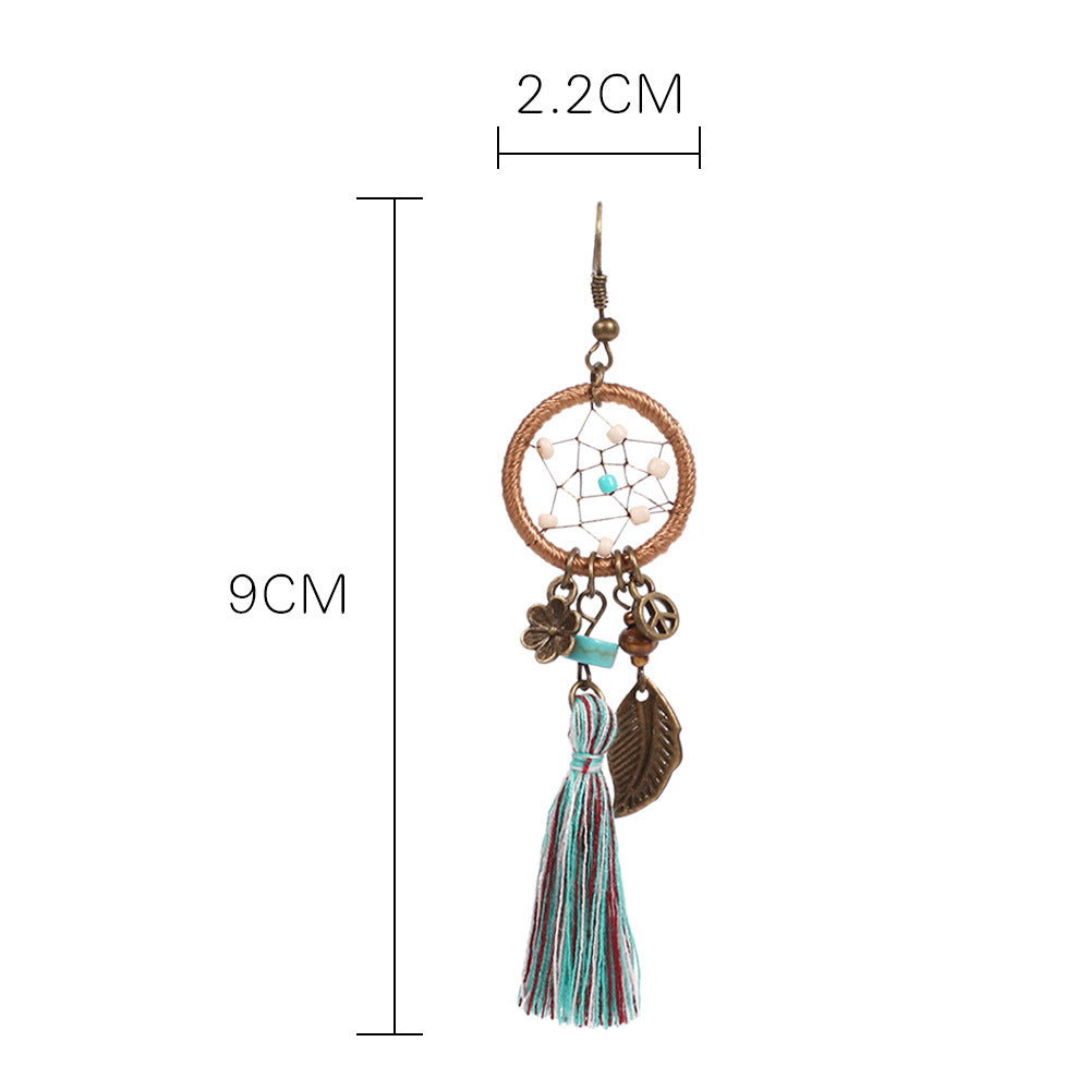 Cercei lungi, din mătase, cu pietre semipretioase de Agat Turcoaz - Ilisio.ro