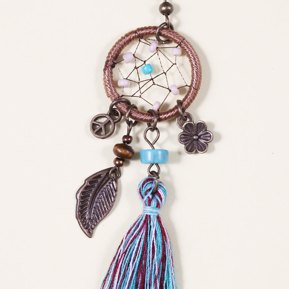 Cercei lungi, din mătase, cu pietre semipretioase de Agat Turcoaz - Ilisio.ro