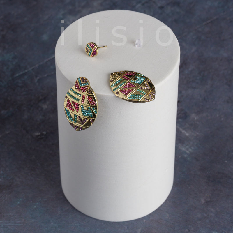 Cercei retro model tribal cu pietre semipretioase