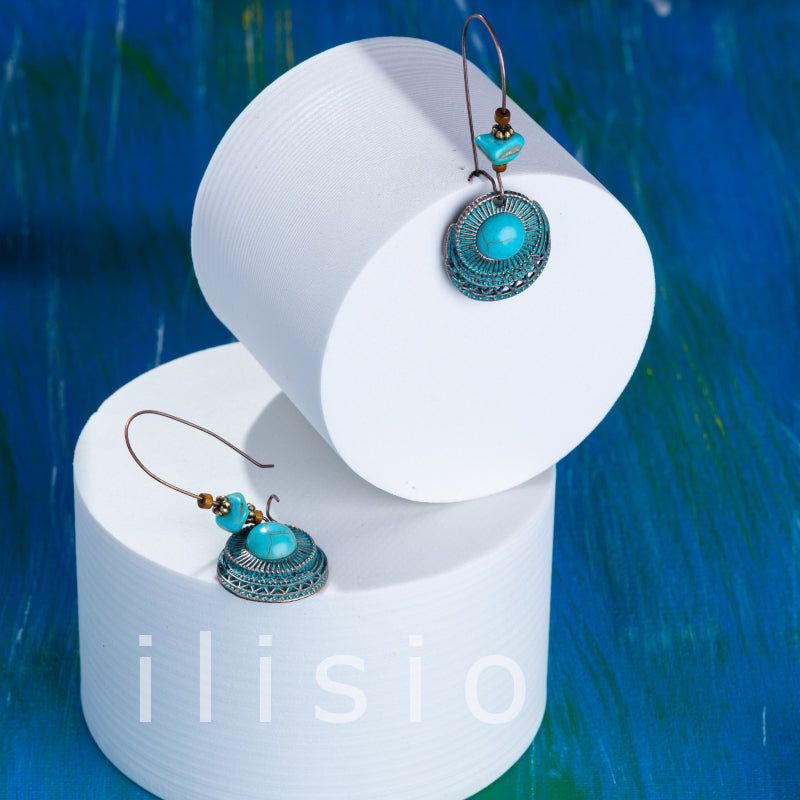 cercei handmade cu piatra turcoaz