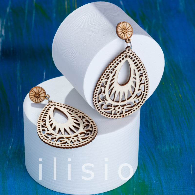 cercei handmade din lemn