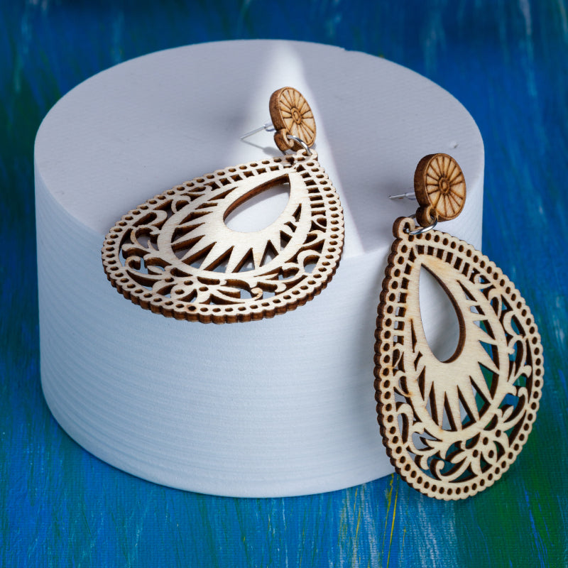 cercei handmade din lemn