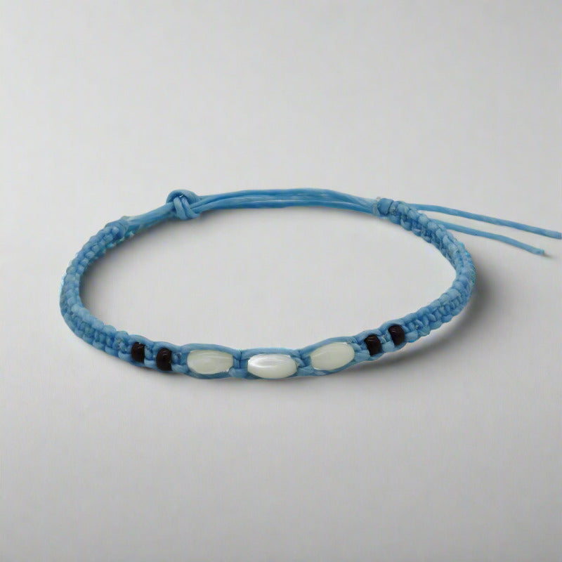 bratara handmade bumbac impletit albastru