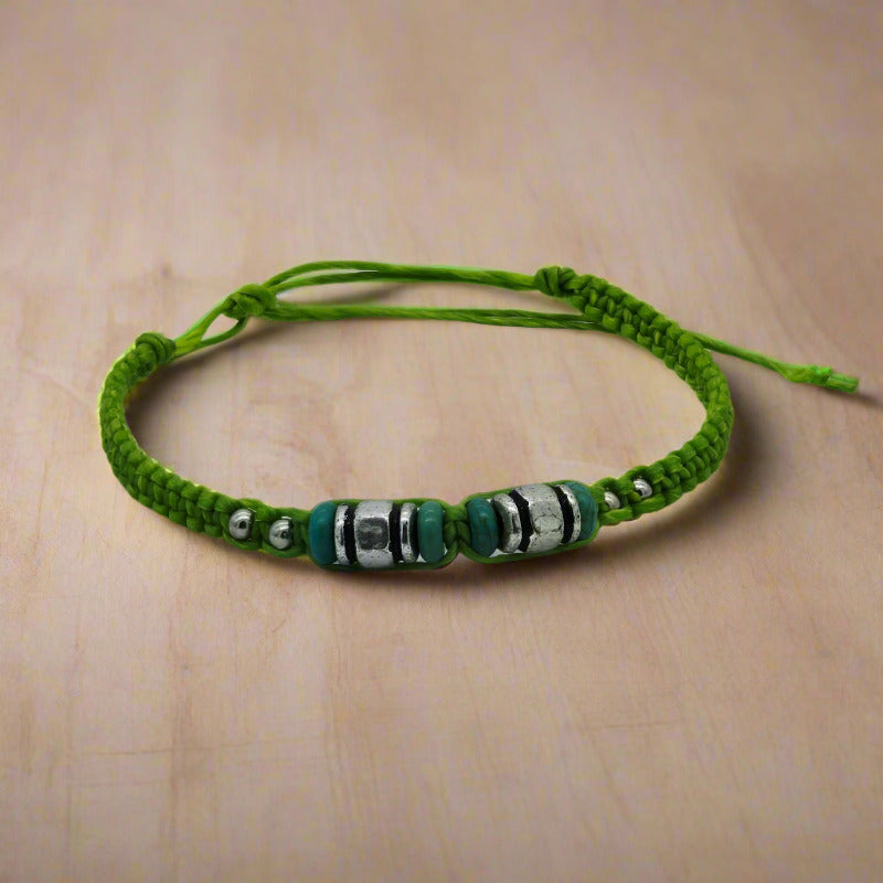 bratara handmade bumbac impletit verde