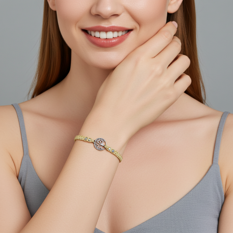 bratara handmade bumbac copacul vietii