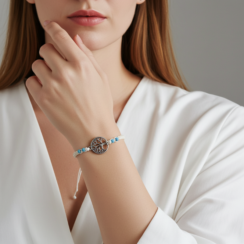 bratara handmade copacul vietii pietre turcoaz