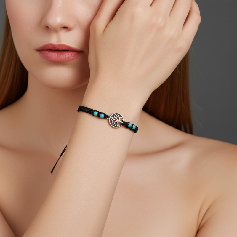 bratara handmade copacul vietii pietre turcoaz