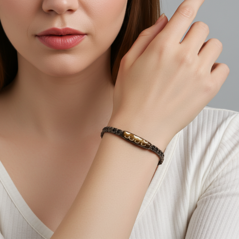 bratara handmade bumbac pandantiv os